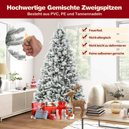 Umělý vánoční stromek 210 cm se sněhem a LED osvětlením