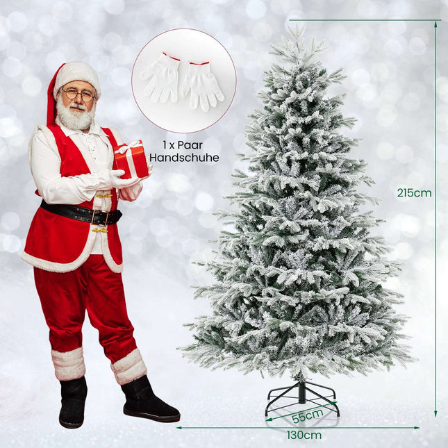 Umělý vánoční stromek 210 cm se sněhem a 450 LED