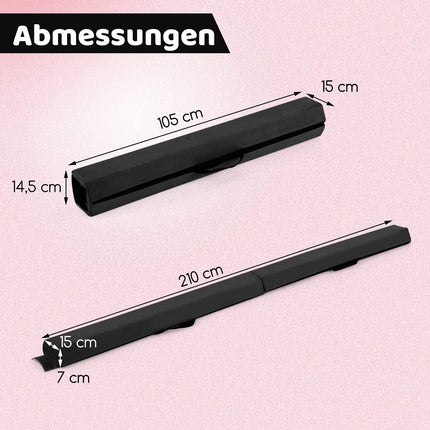 Skládací gymnastická kladina 210 cm, protiskluzová, černá