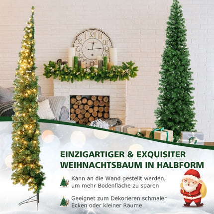 210 cm Half Christmas Tree with 150 LED Lights