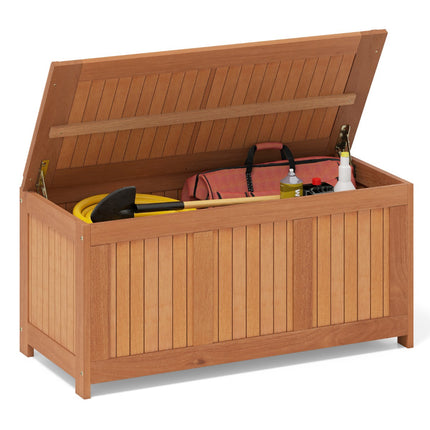 Dřevěný zahradní úložný box 220L s víkem – univerzální