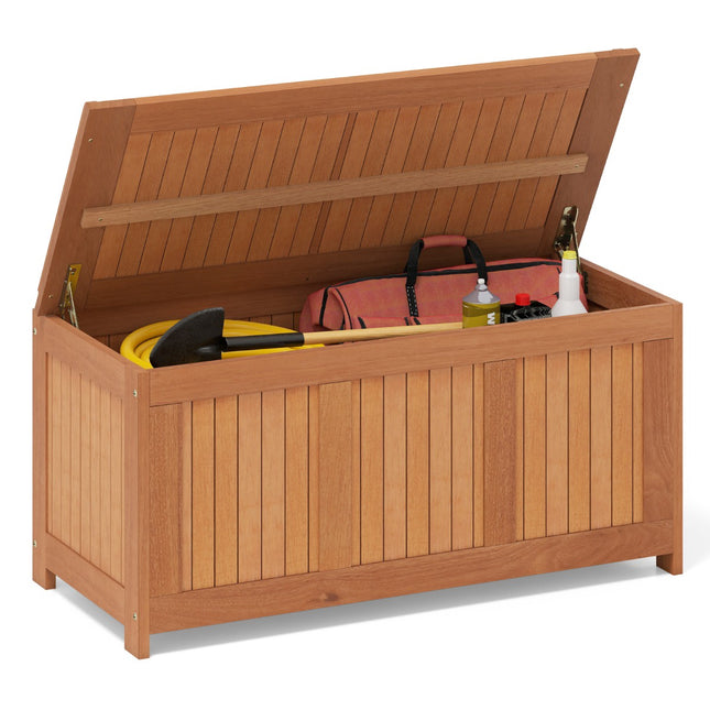 Dřevěný zahradní úložný box 220L s víkem – univerzální
