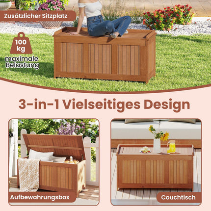 Dřevěný zahradní úložný box 220L s víkem – univerzální