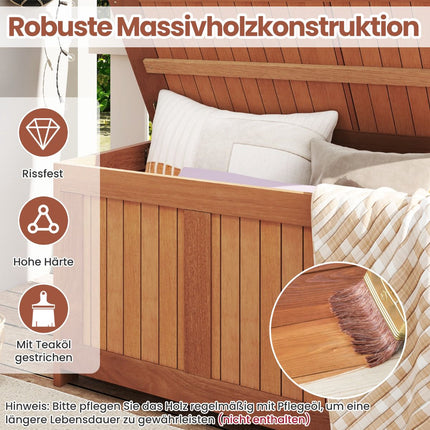 Dřevěný zahradní úložný box 220L s víkem – univerzální