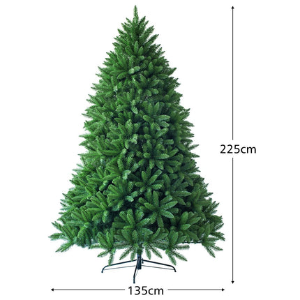 Umělý vánoční stromek 225 cm, PVC jehličí, zelený