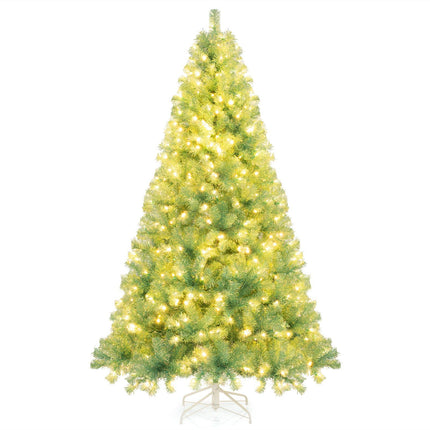 Umělý vánoční stromek 225 cm s LED osvětlením, zelený