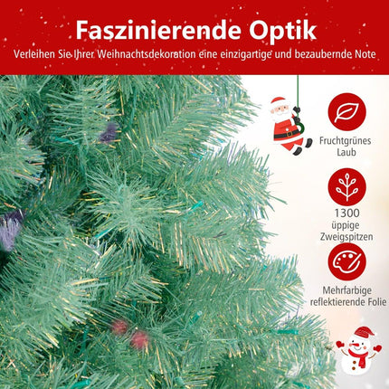 Umělý vánoční stromek 225 cm s LED osvětlením, zelený