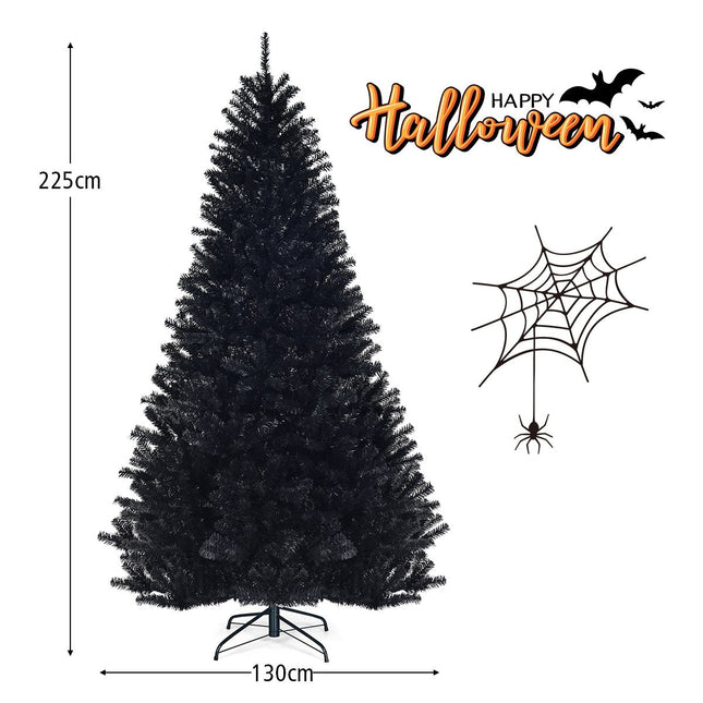 225 cm Black Artificial Christmas Tree – Indoor/Outdoor
