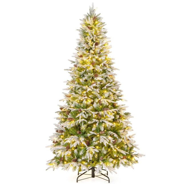Zasněžený vánoční stromek 225 cm s LED osvětlením
