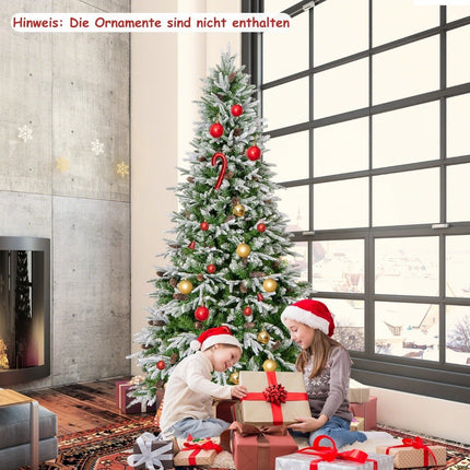 225 cm Pre-Lit Snowy Christmas Tree with LED Lights