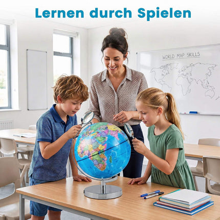 23 cm Illuminated Globe with Metal Base & Constellation Map