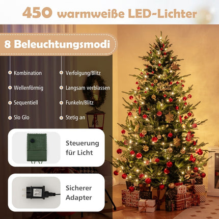 Umělý vánoční stromek 240 cm s 450 LED světly
