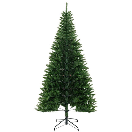 Umělý vánoční stromek 240 cm s osvětlením, rohový 270°, do domácnosti, zelený