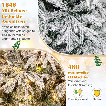 Zasněžený umělý vánoční stromek 240 cm, 460 LED