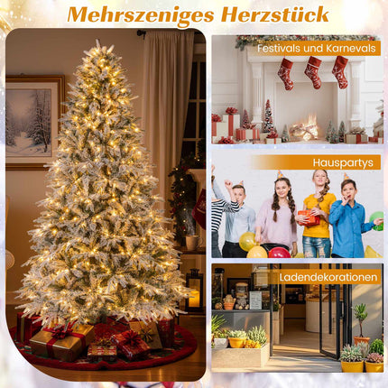 Zasněžený umělý vánoční stromek 240 cm, 460 LED