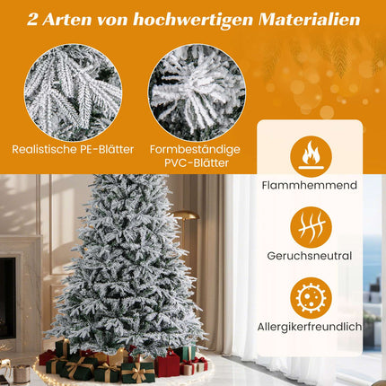 Zasněžený umělý vánoční stromek 240 cm, 460 LED
