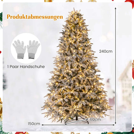 Zasněžený umělý vánoční stromek 240 cm, 460 LED