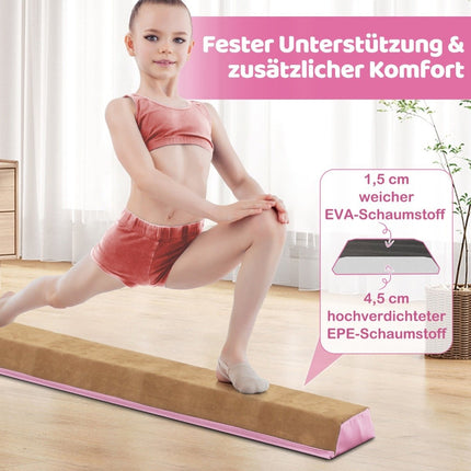 Dětská kladina 240 cm s madlem na přenášení a semišovým potahem, skládací, růžová