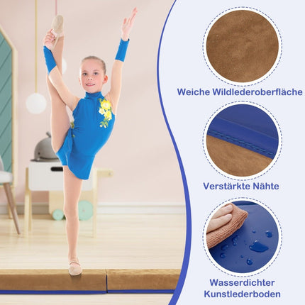 Dětská kladina 240 cm s madlem na přenášení a semišovým potahem, skládací, modrá