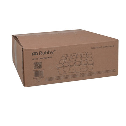 Sada 24 skleněných dóz na koření se štítky, 120ml