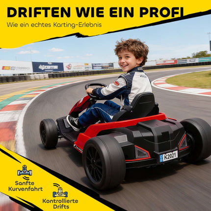 Elektrická motokára 24V, driftovací režim, nastavitelná sedačka, pro děti 6-12 let
