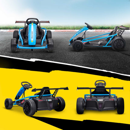 Elektrická motokára 24V pro drifty, pro děti 8-12 let, modrá