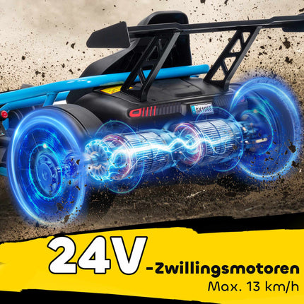 Elektrická motokára 24V pro drifty, pro děti 8-12 let, modrá