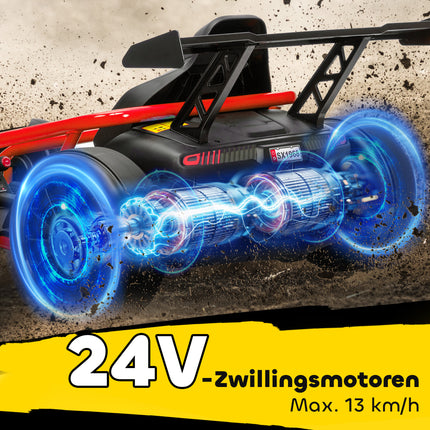 Elektrická motokára 24V pro drifty, pro děti 8-12 let, červená