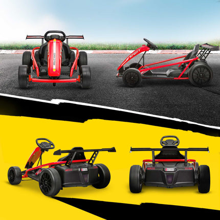 Elektrická motokára 24V pro drifty, pro děti 8-12 let, červená