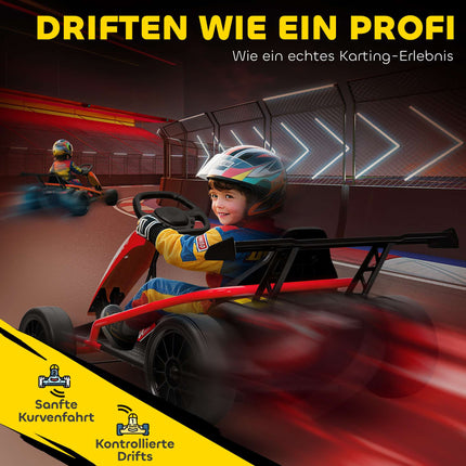 Elektrická motokára 24V pro drifty, pro děti 8-12 let, červená