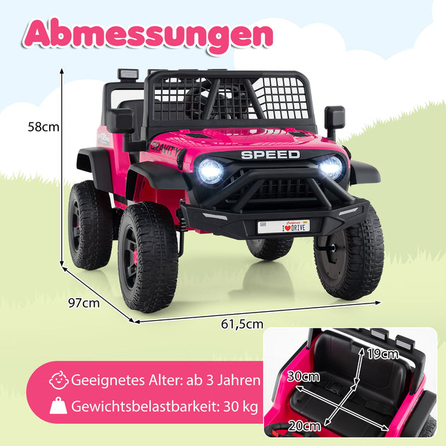 Dětské elektrické auto 24V s dálkovým ovládáním, hudbou a LED světly