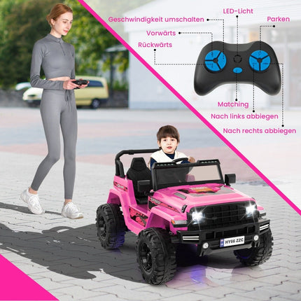 Dětské elektrické autíčko 24V pro 2 děti, růžové, USB a hudba