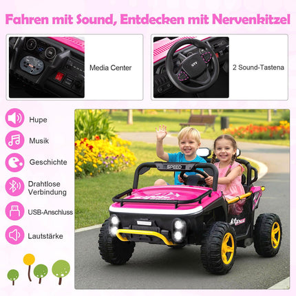 Dětský elektrický pick-up 24V pro 2 děti, růžový