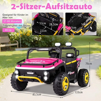 Dětský elektrický pick-up 24V pro 2 děti, růžový
