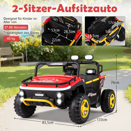 Dětský elektrický pick-up 24V pro 2 děti, dálkové ovládání, červený