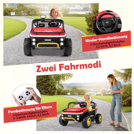 Dětský elektrický pick-up 24V pro 2 děti, dálkové ovládání, červený