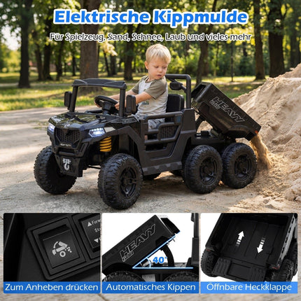 Dětské elektrické sklápěcí auto 24V s dálkovým ovládáním a LED světly