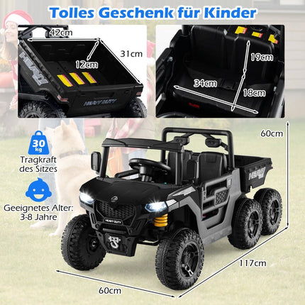 Dětské elektrické sklápěcí auto 24V s dálkovým ovládáním a LED světly