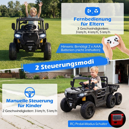 Dětské elektrické sklápěcí auto 24V s dálkovým ovládáním a LED světly