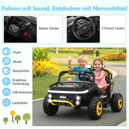 Dětský elektrický pick-up 24V pro 2 děti, dálkové ovládání, černý