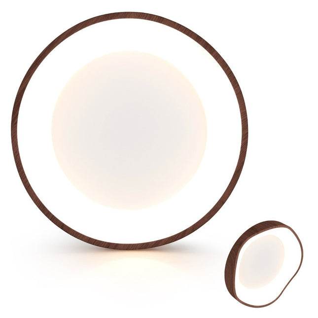 LED stropní svítidlo 24W, úsporná stropní lampa v dekoru dřeva, 41.5 x 10 cm