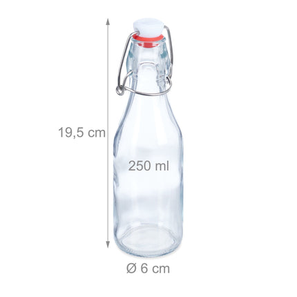 Sklenice 250 ml s klipovým víčkem, 6 ks