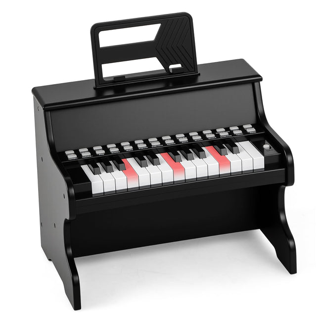 Dětské digitální piano s 25 klávesami, s nastavitelným tempem, černé