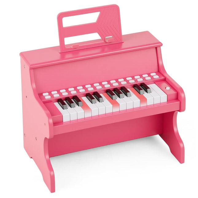 Dětské digitální piano s 25 klávesami, s nastavitelným tempem, růžové