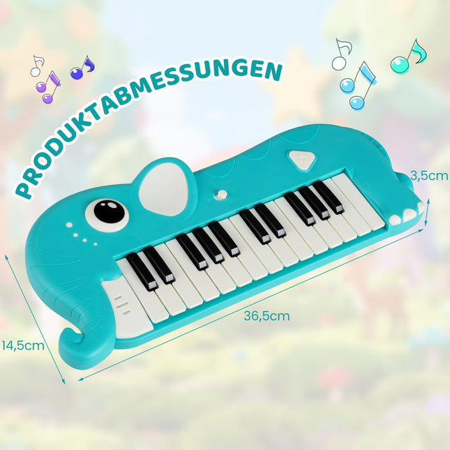 Dětské digitální piano s 25 klávesami, hudba a světla, modré