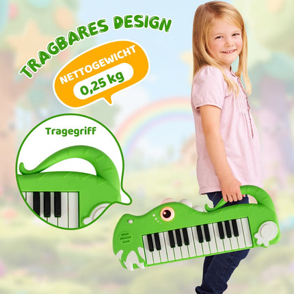 25-Key Kids Digital Piano with Music & Lights, Green