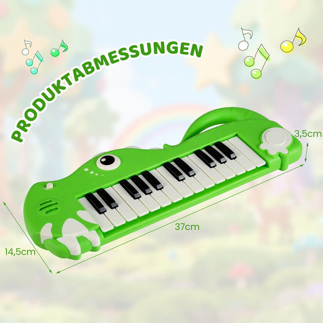 Dětské digitální piano s 25 klávesami, hudba a světla, zelené