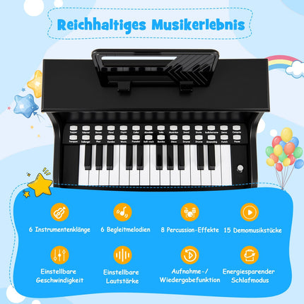 Dětské digitální piano s 25 klávesami a stoličkou, nastavitelné tempo