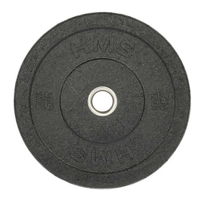Černý olympijský bumper kotouč 25 kg – vzpírání