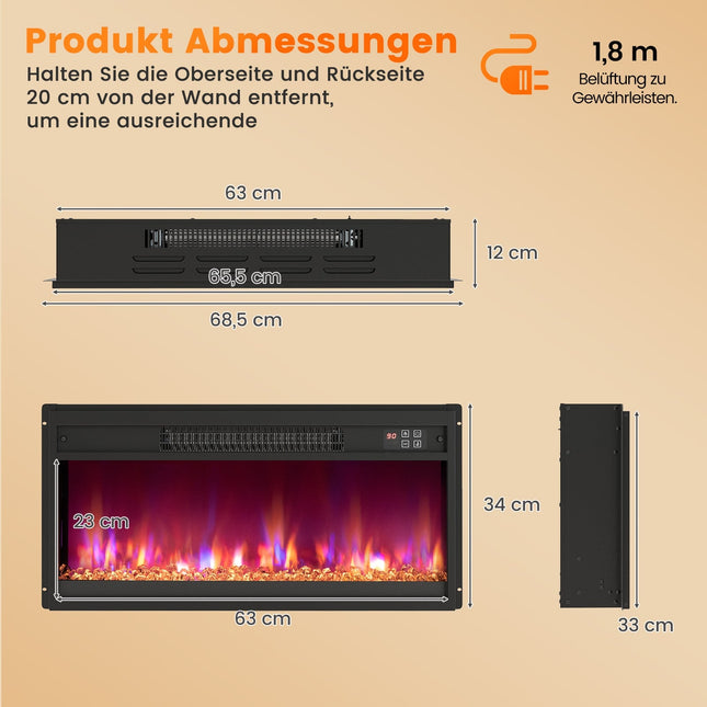 26-Zoll Elektrokamin-Einsatz mit Fernbedienung